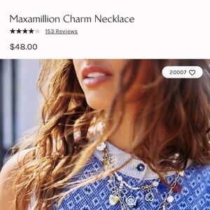 Free People Maxamillion Charm Necklace - Gold and Blue